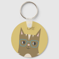 Hipster Tabby Cat with Glasses | Monogram
