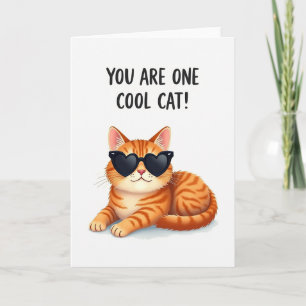 Hipster Tabby Fathers Day Card