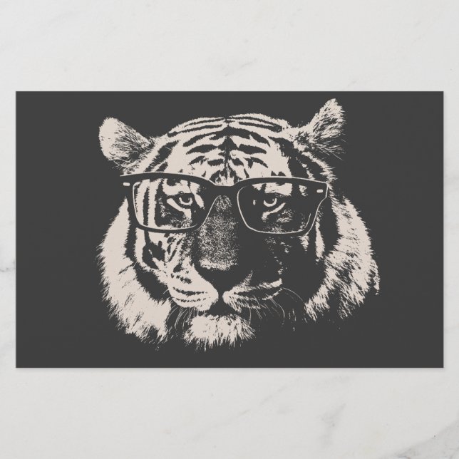 Hipster Tiger With Glasses (Front)