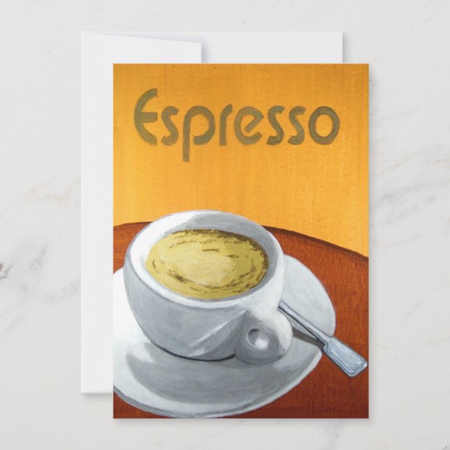 Hipster - Vintage Espresso Coffee Painting Invitation (Front)