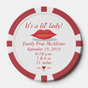 Hipster Vintage Retro baby Girl Poker Chips