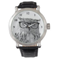 Hipster watch | funny owl with glasses photo