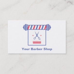 Hipster Whimsical Retro Lights Barber Shop Business Card
