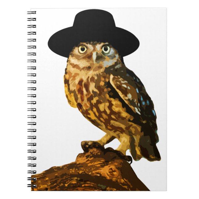 hipster wise owl sticker notebook (Front)