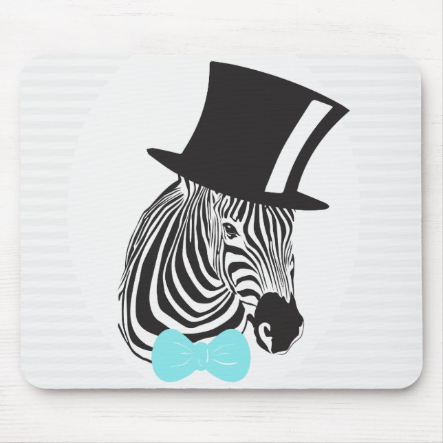 Hipster Zebra Mouse Mat (Front)