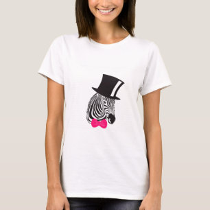 Hipster Zebra with top hat and Bow Tie