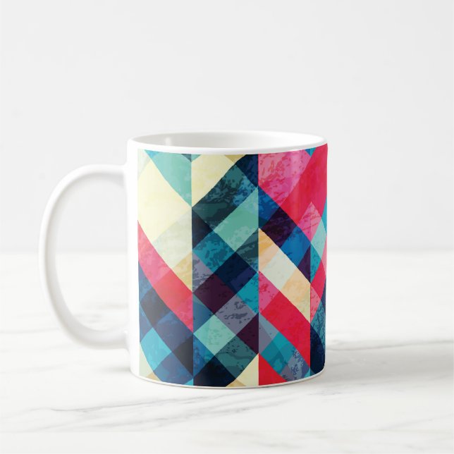 Hipster zigzag: grunge seamless pattern. coffee mug (Left)