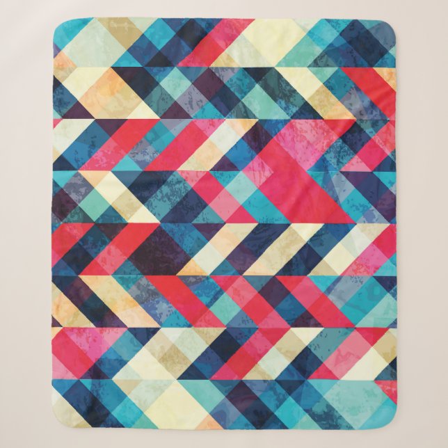 Hipster zigzag: grunge seamless pattern. sherpa blanket (Front)