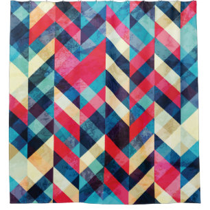 Hipster zigzag: grunge seamless pattern. shower curtain