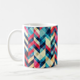 hipster zigzag seamless pattern with grunge effect coffee mug