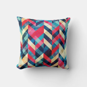 hipster zigzag seamless pattern with grunge effect cushion