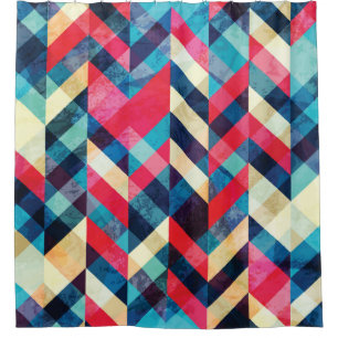 hipster zigzag seamless pattern with grunge effect shower curtain