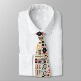 Hipsterrific Hipster Things Pattern (Cinereous) Tie