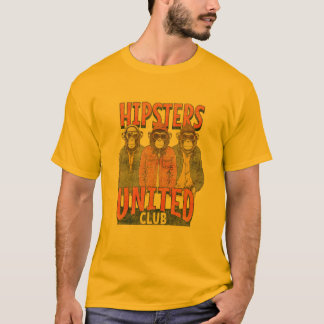 Hipsters United Club. Stylish monkeys. T-Shirt