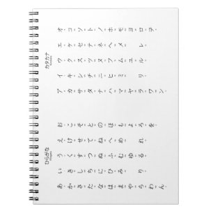 Hiragana Katakana Romaji Japanese Characters Notebook