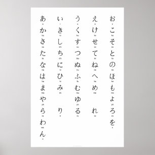 Hiragana With Romaji Learn Japanese Characters Poster