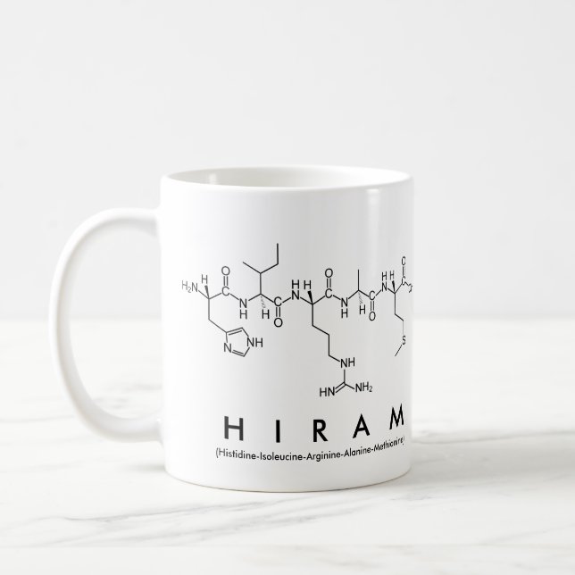 Hiram peptide name mug (Left)