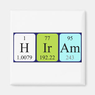 Hiram periodic table name magnet