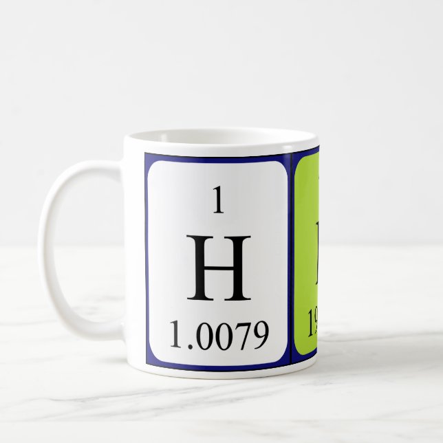 Hiram periodic table name mug (Left)
