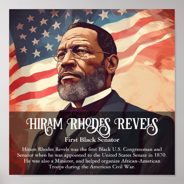 Hiram Rhodes Revels Black History Month Classroom Poster (Front)