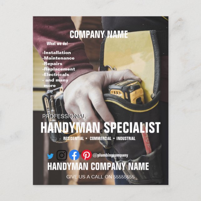 hire a HANDYMAN SPECIALIST DIY husband  Flyer (Front)