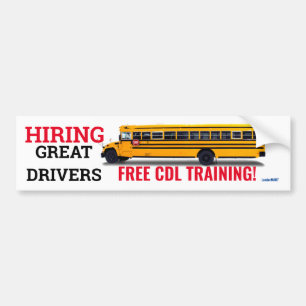 HIRING GREAT DRIVERS -FREE CDL TRAINING -Sign Bumper Sticker