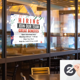 Hiring Join Our Team Help Wanted Custom Window Cling