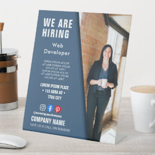 hiring staff BUSINESS custom logo flyer Poster Pedestal Sign