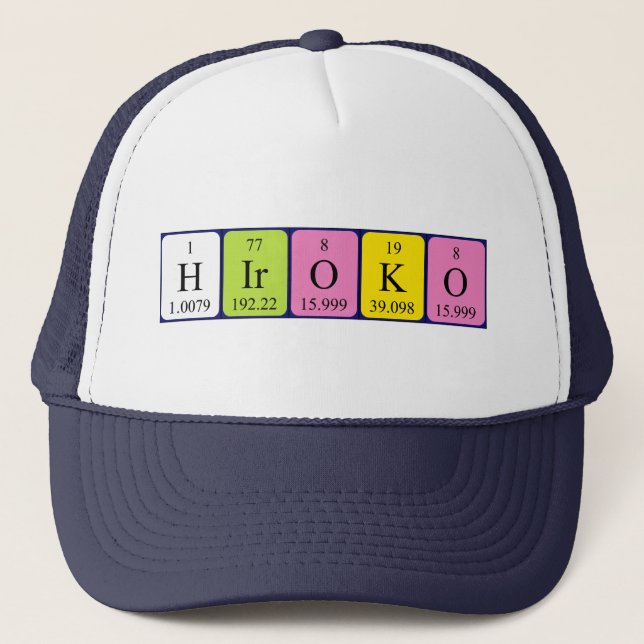 Hiroko periodic table name hat (Front)
