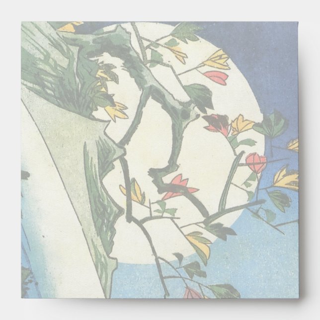 Hiroshige Moon Over A Waterfall Japanese Fine Art Envelope (Front)