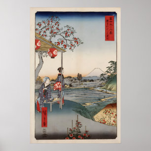 Hiroshige Mount Fuji Japanese Art Poster Vintage