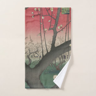 Hiroshige Plum Estate Kameido: Vintage Japanese Bath Towel Set