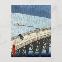 Hiroshige Sudden Shower over Shin-Ōhashi Bridge