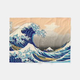 Hiroshige The Great Wave Off Kanagawa Fleece Blanket