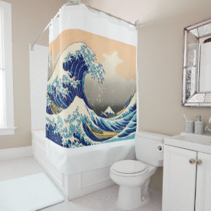 Hiroshige The Great Wave Off Kanagawa Shower Curtain
