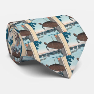 Hiroshige , Ukiyoe "Mannen Bridge, Fukagawa" Tie