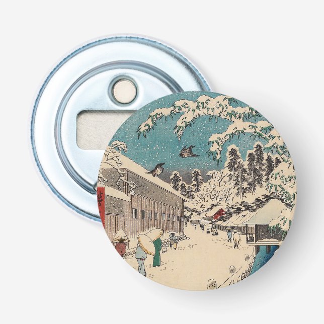 Hiroshige winter landscape japan country bottle opener (Front)