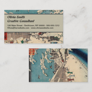 Hiroshige winter landscape japan country business card