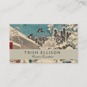 Hiroshige winter landscape japan country business card