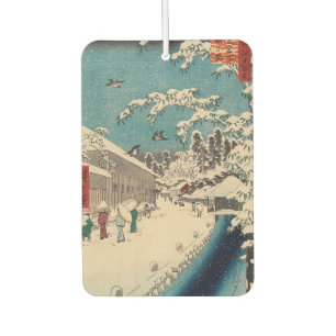 Hiroshige winter landscape japan country car air freshener