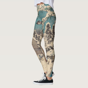 Hiroshige winter landscape japan country leggings