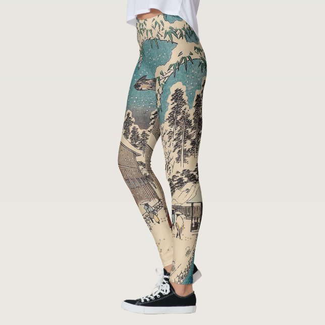 Hiroshige winter landscape japan country leggings (Left)