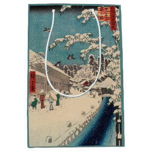 Hiroshige winter landscape japan country medium gift bag