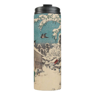 Hiroshige winter landscape japan country thermal tumbler