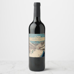 Hiroshige winter landscape japan country wine label