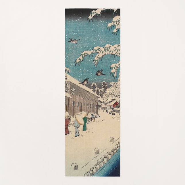 Hiroshige winter landscape japan country yoga mat (Front)