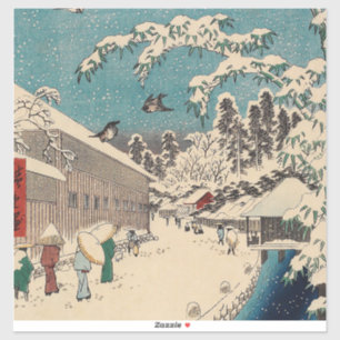 Hiroshige winter landscape japan ukiyo-e antique