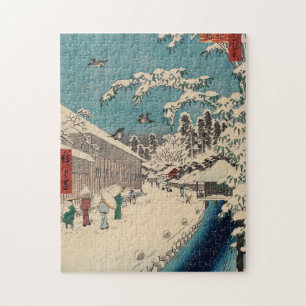 Hiroshige winter landscape japan ukiyo-e antique jigsaw puzzle