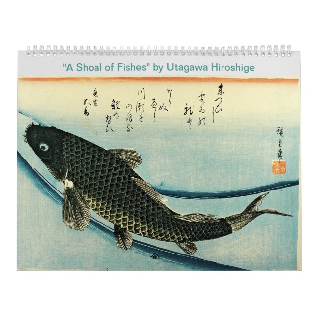  Hiroshige's A Shoal of Fishes Japanese Fish Print Calendar (Cover)