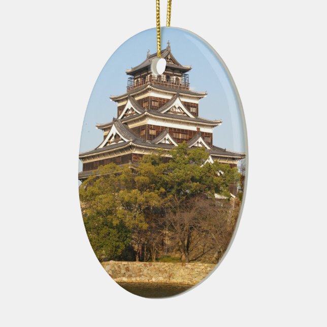 Hiroshima Castle 広島城, Hiroshima, Japan Ceramic Tree Decoration (Left)